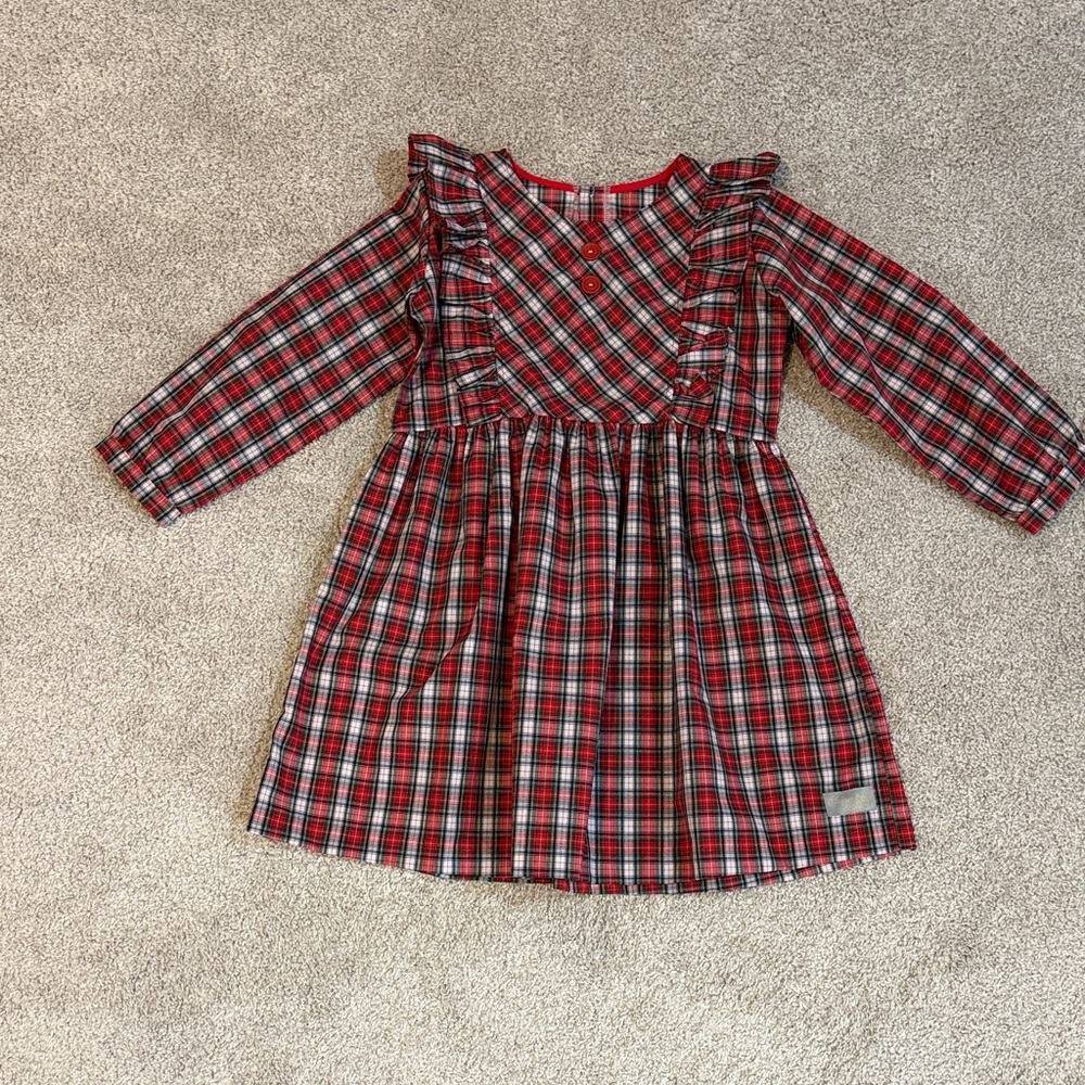 Eleanor Rose Red and Black Plaid Kids Dress